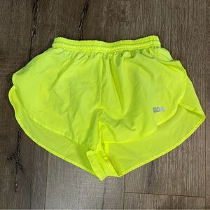 BOA Men's Neon Yellow Running Shorts 1” Small S